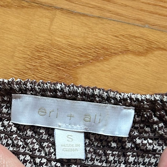 Anthropologie Eri + Ali Twist Crop Top One Shoulder Houndstooth - Picture 4 of 5